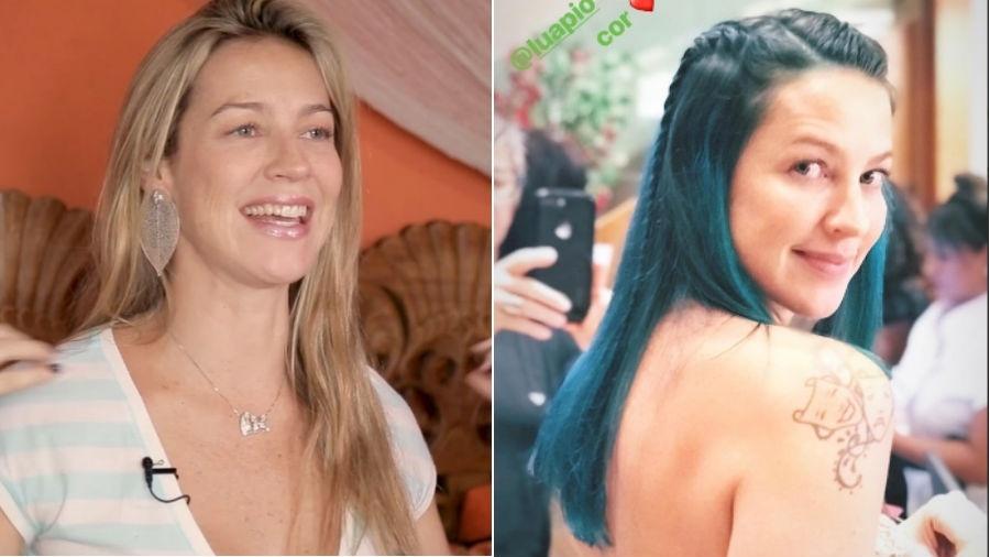 Luana Piovani antes e depois de pintar os cabelos de verde - Reprodução/Instagram