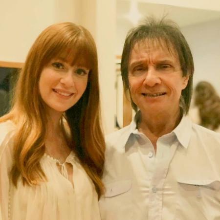 Marina Ruy Barbosa e Roberto Carlos nos bastidores da gravação do especial do cantor - Reprodução/Instagram - Reprodução/Instagram