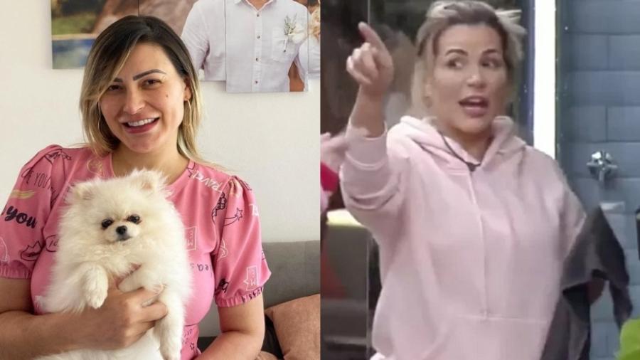 Andressa Urach lembrou da sua briga com Denise Rocha ao ver Deolane Bezerra e Deborah Albuquerque - Reprodução/Instagram e Record TV