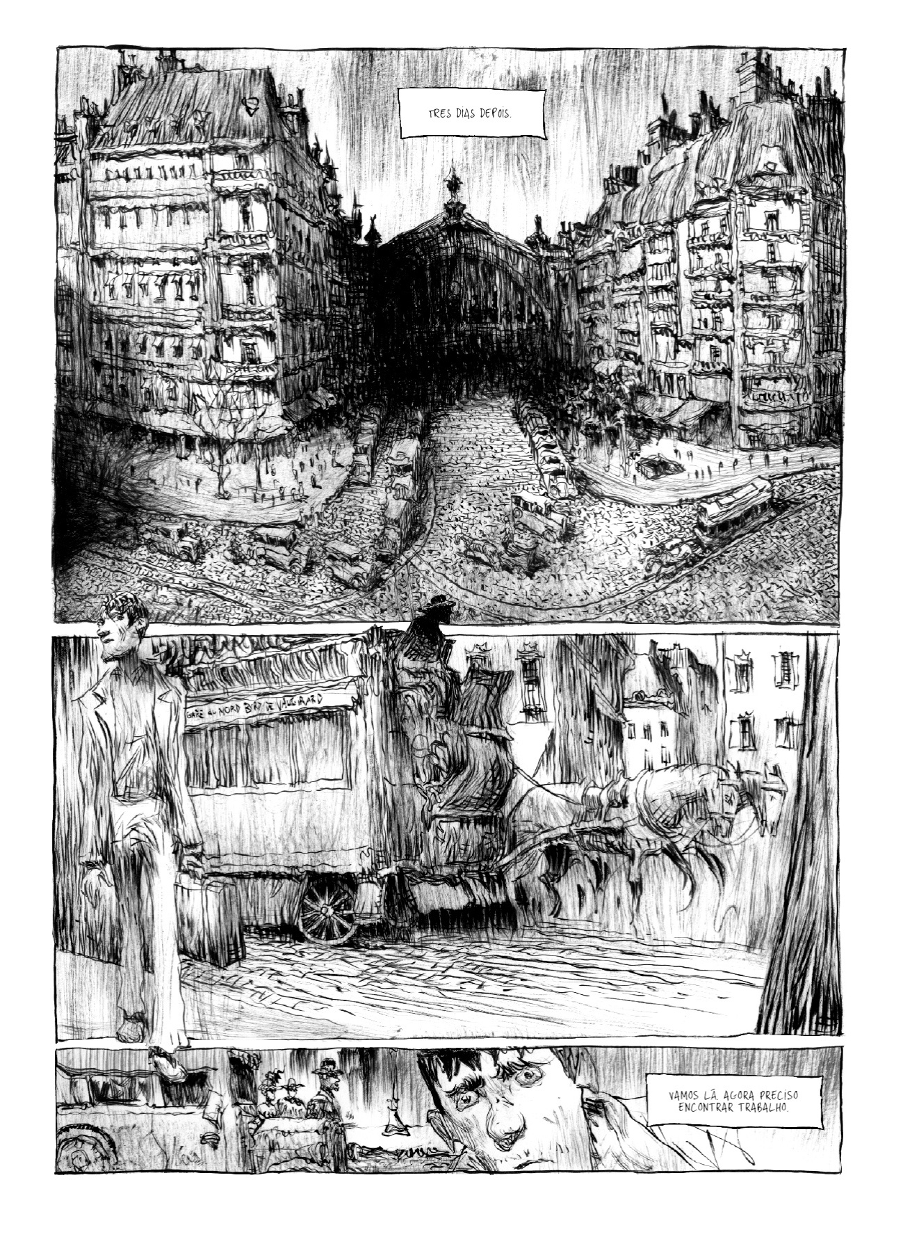 Página da HQ "Goela Negra", de Antoine Ozanan, ilustrada pelo brasileiro Lelis - Divulgação