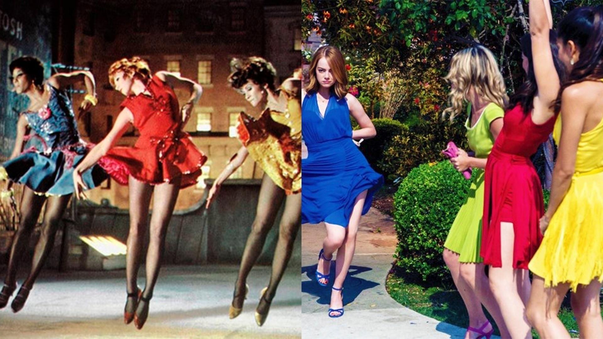 Cena do filme "Charity, Meu Amor" (1969), de Bob Fosse/ "La La Land: Cantando Estações" (2016), de Damien Chazelle - Reprodução/Montagem