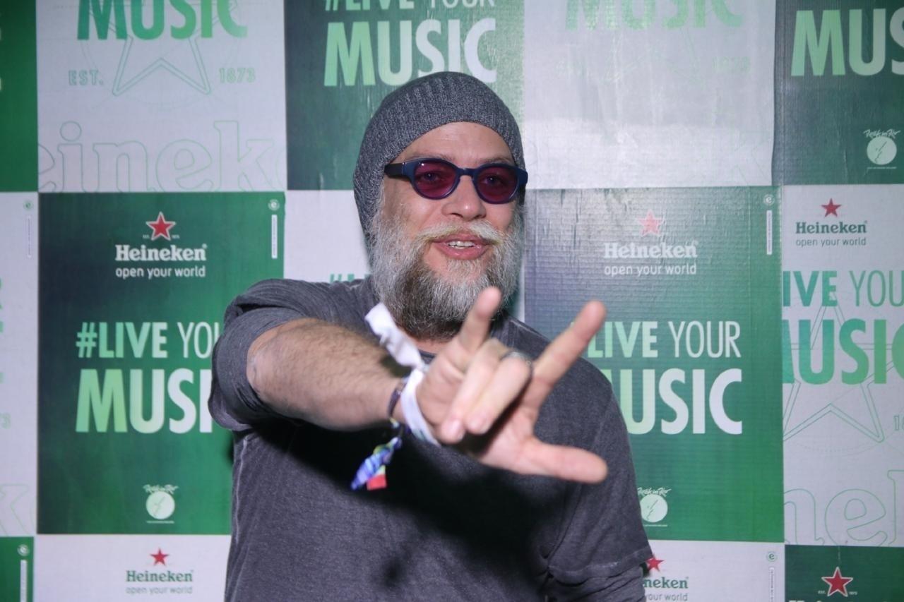 Fábio Assunção apareceu irreconhecível ao estrear seu novo visual, de barba branca, no camarote do Rock in Rio - Daniel Pinheiro/Agnews