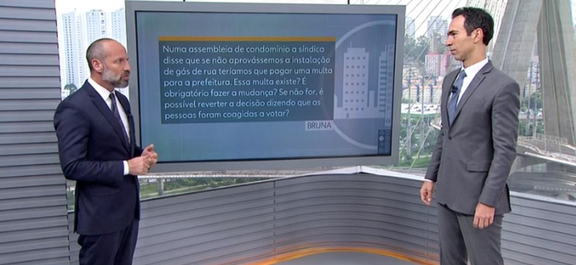 Marcio Rachkorsky participa de quadro no "SPTV", apresentado por Cesar Tralli - Reprodução/TV Globo