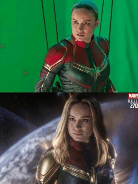 O antes e depois da Capitã Marvel em Vingadores: Ultimato - Reprodução