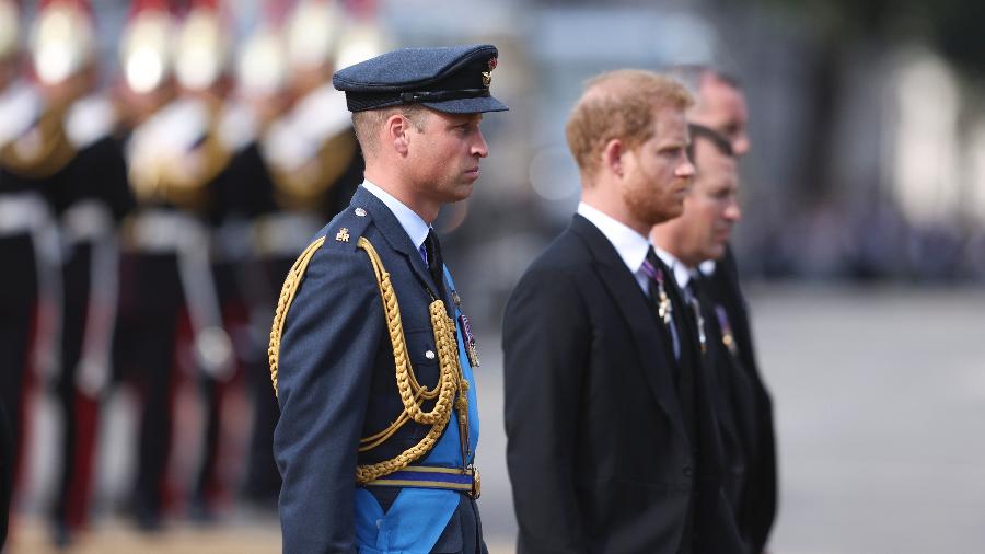 William e Harry no funeral da rainha Elizabeth 2ª - Getty Images