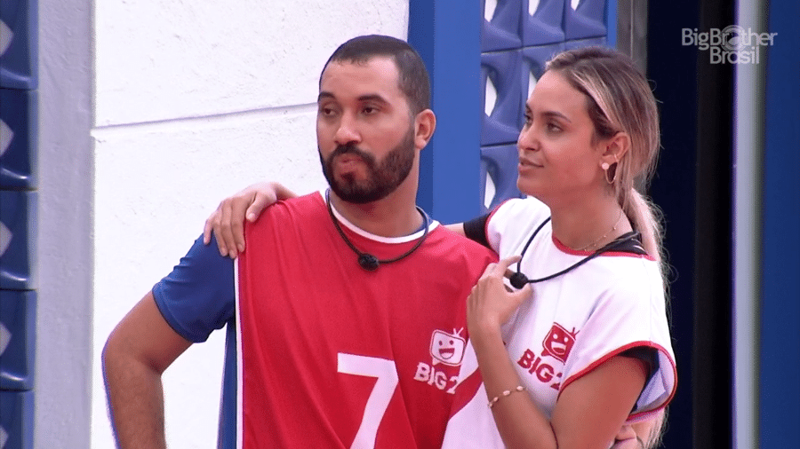 BBB21: Gilberto e Sarah na primeira prova de imunidade do reality - Reprodução/Globoplay