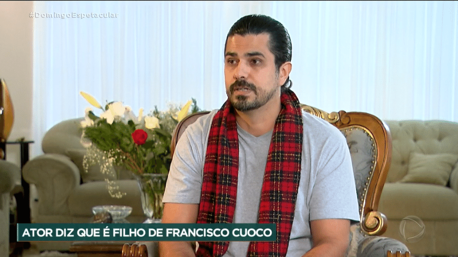 Ator e modelo que afirma ser filho de Francisco Cuoco revela detalhes da história ao "Domingo Espetacular" - Reprodução/Record TV