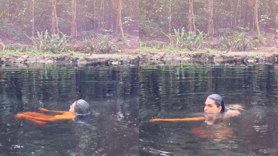 Mariana Goldfarb exibe momento de descanso em cachoeira na Amazônia - Reprodução/Instagram