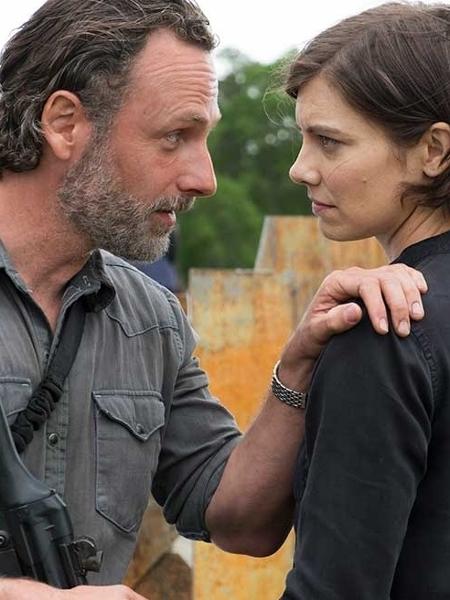 Rick e Maggie no primeiro episódio da 8ª temporada de "The Walking Dead" - Divulgação - Divulgação