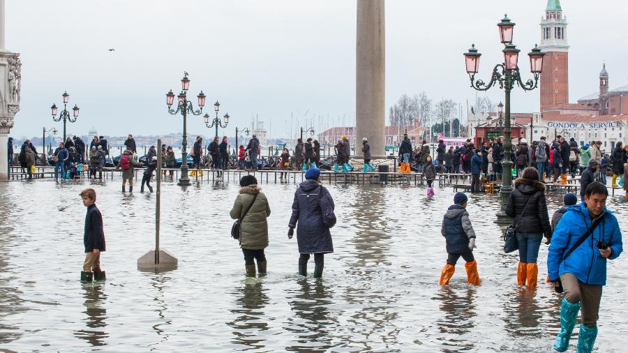 Veneza sofreu em meados de novembro sua pior semana de inundação desde 1872 - Getty Images