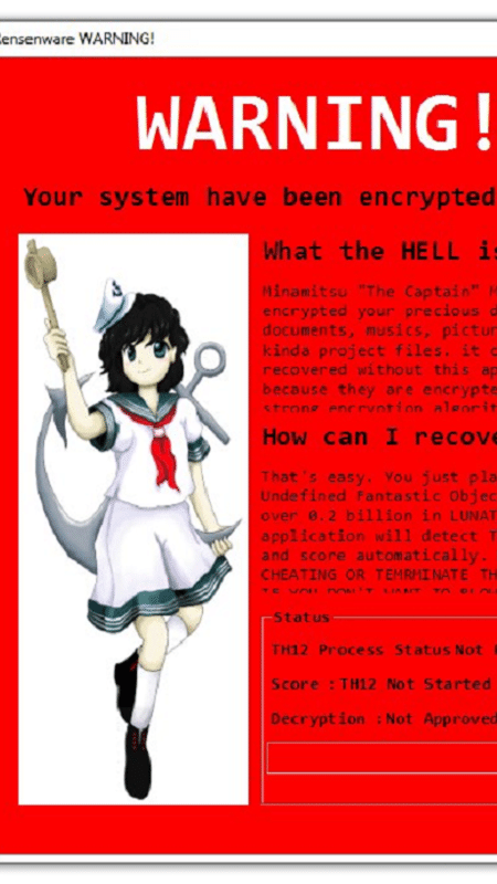 Imagem que aparece em computadores infectados com Rensenware - Reprodução