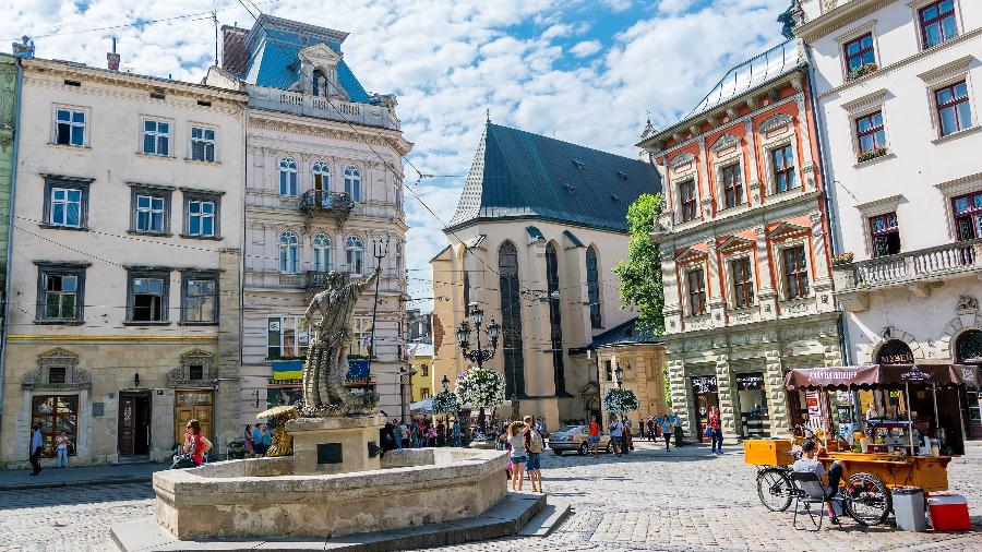 O conjunto do Centro Histórico de Lviv, um dos Patrimônios da Humanidade segundo a Unesco - Tainar/Getty Images