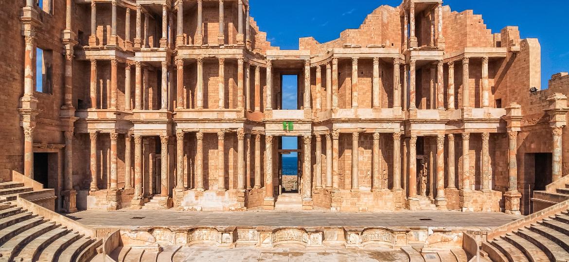 Anfiteatro romano em Sabratha, na Líbia - Getty Images/iStockphoto