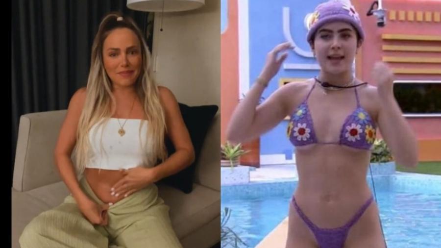 Brasileira do "Big Brother" dos EUA tem costume de tapar umbigo em locais cheios - Reprodução/Instagram e Rede Globo