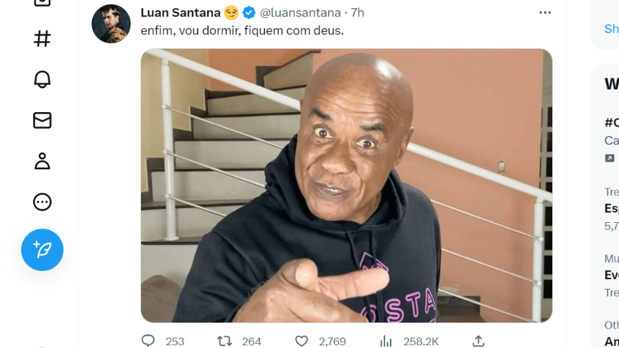 Perfil no Twitter de Luan Santana é hackeado - Reprodução