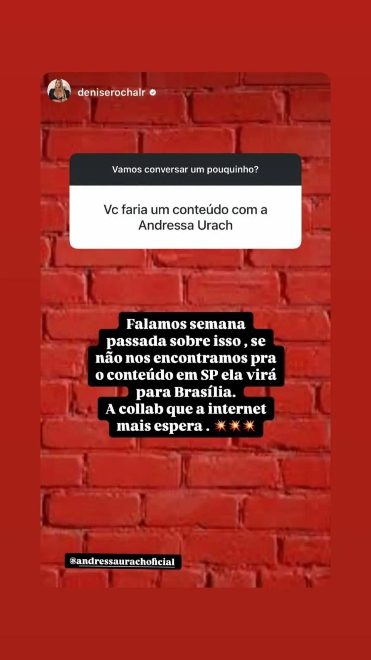 Denise Rocha fala sobre conteúdo adulto com Andressa Urach.