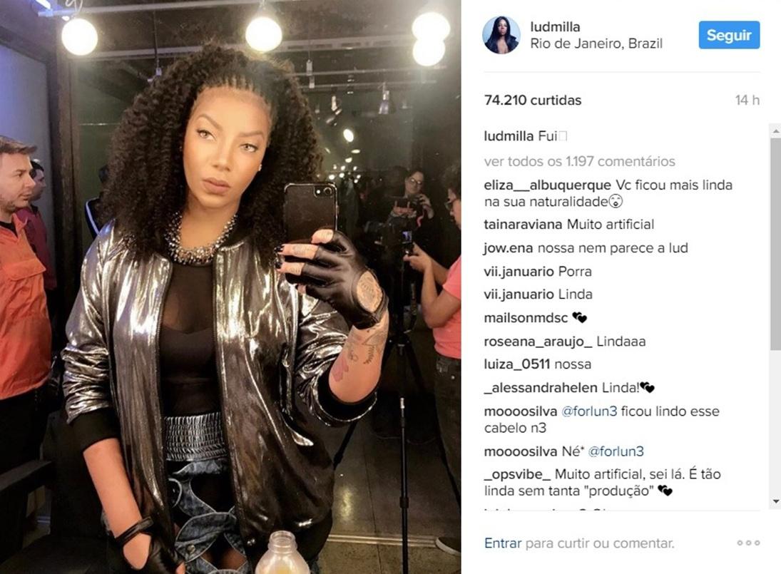 Ludmilla aparece com os cabelos cacheados e surpreende fãs - Reprodução/Instagram