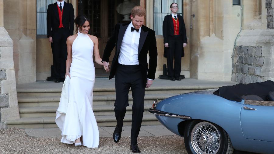 Frente única, modelo foi usado pela duquesa na recepção do casamento  - Getty Images