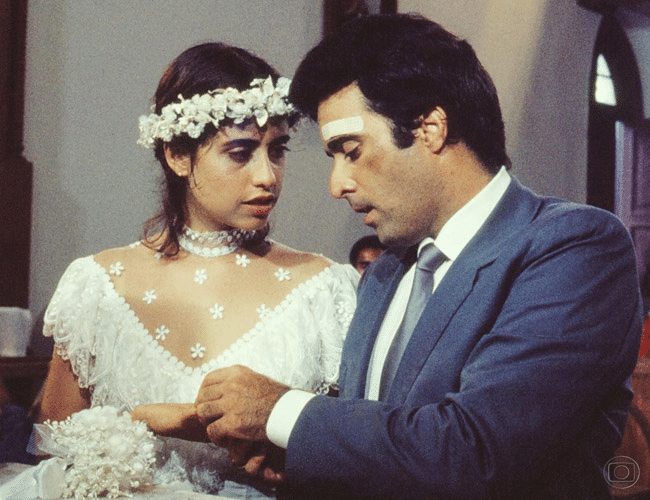 Tony Ramos e Fernanda Torres formaram o casal Cristiano e Simone em "Selva de Pedra" (1986) - Memória Globo
