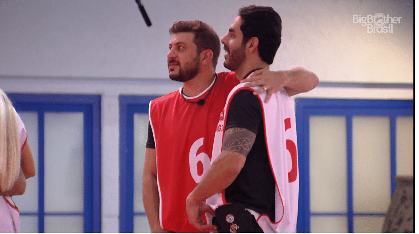 BBB 21: Rodolffo e Caio na primeira prova de imunidade - Reprodução/Globoplay