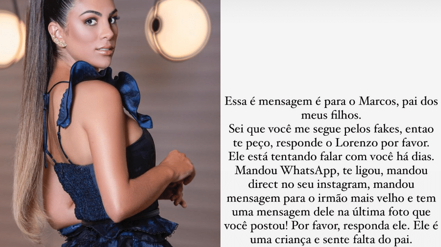 Pétala Barreiros usou o Instagram para mandar mensagem para o ex, Marcos Araújo - Reprodução/Instagram