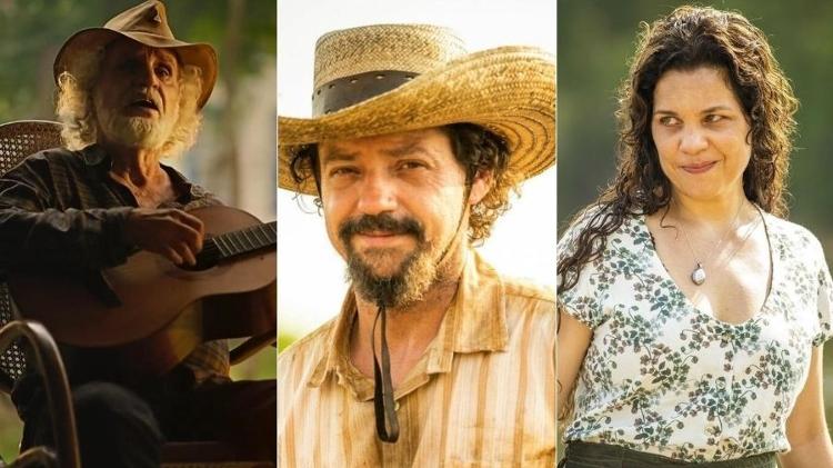 Renato, Chico e Isabel Teixeira fazem parte da novela 'Pantanal' - Reprodução/Globo - Reprodução/Globo