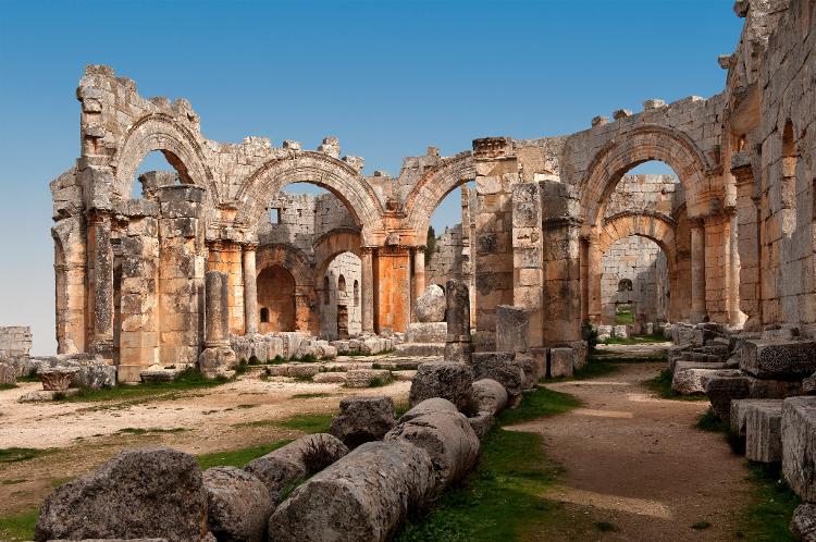 A Igreja de São Simeão, em Alepo, na Síria, a mais antiga igreja bizantina remanescente