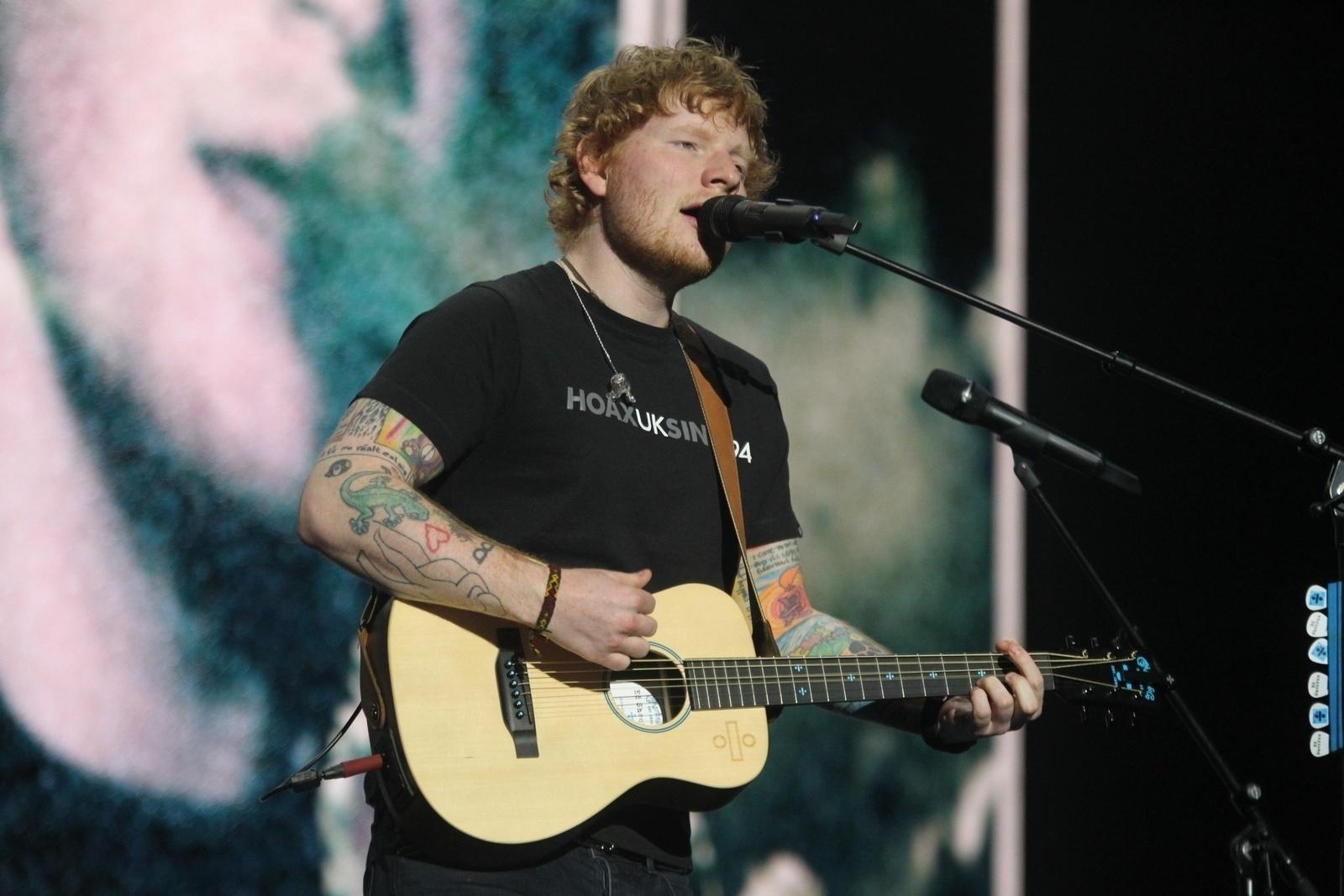 Ed Sheeran apresenta no Rio de Janeiro o show da turnê "Divide" na arena Jeunesse, no Recreio dos Bandeirantes - Marcelo Sá Barreto/Ag News