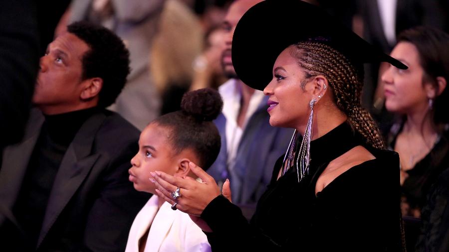 Blue Ivy e Beyoncé na plateia do Grammy 2018 - Getty Images