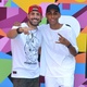 Kaysar e LeLeto na gravação do videoclipe de "Chacoalhando" - Divulgação