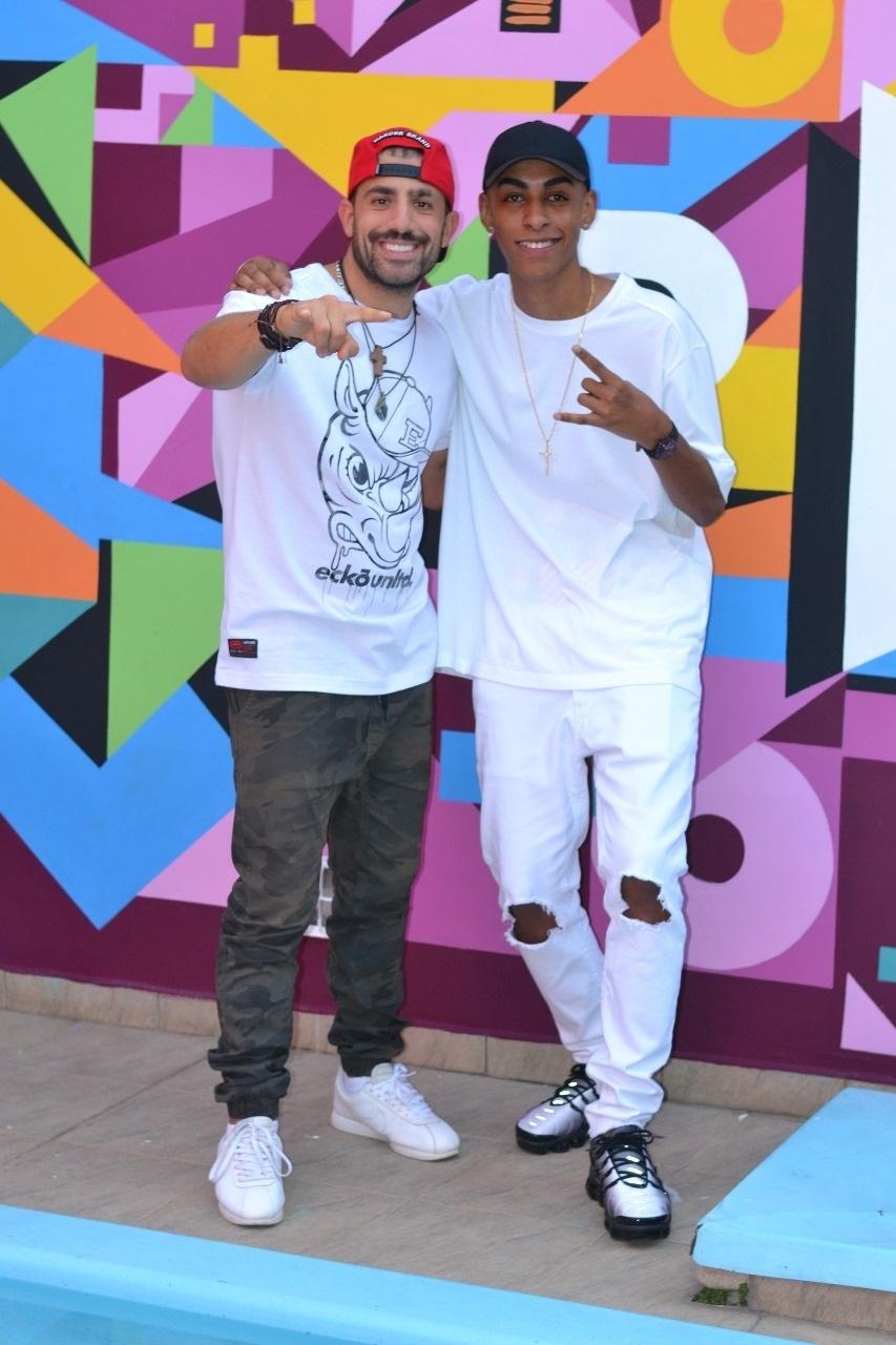 Kaysar e LeLeto na gravação do videoclipe de "Chacoalhando" - Divulgação