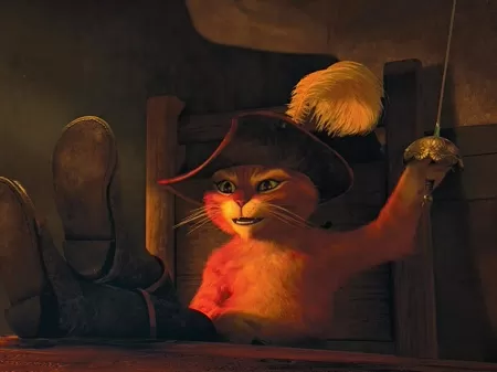 Gato de Botas aparece primeira vez em shrek. #shrek #animacao