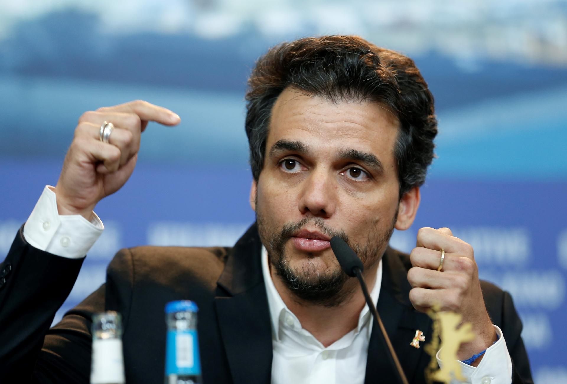 Wagner Moura fala sobre o filme "Marighella" em encontro com jornalistas no Festival de Berlim, na Alemanha - Abdulhamid Hosbas/Anadolu Agency/Getty Images