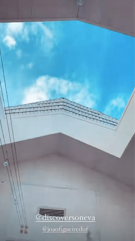 Abertura no teto na suíte em que Sasha e João Figueiredo passam lua de mel - Reprodução/Instagram - Reprodução/Instagram