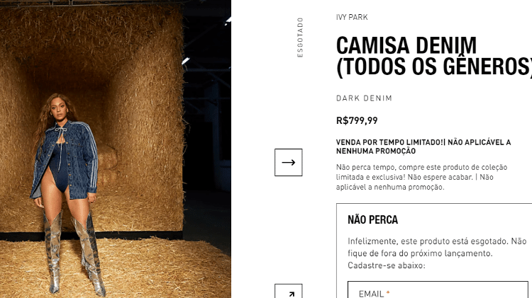 Camisa usada por Galisteu na estreia de 'A Fazenda' - Reprodução/Adidas - Reprodução/Adidas