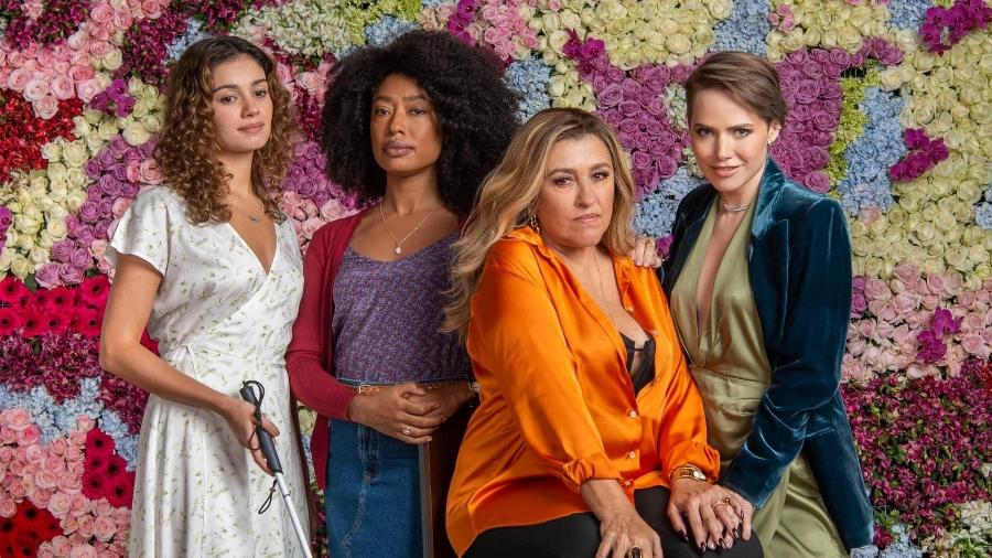 Todas as Flores: Maíra ( Sophie Charlote ), Judite ( Mariana Nunes ), Zoé ( Regina Casé ) e Vanessa ( Leticia Colin ) - Globo