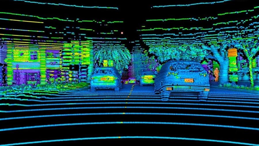 Sistema Lidar utiliza lasers para criar mapa 3D do ambiente em torno de veículos com condução semiautônoma Sistema Lidar utiliza lasers para criar mapa 3D do ambiente em torno de veículos com condução semiautônoma