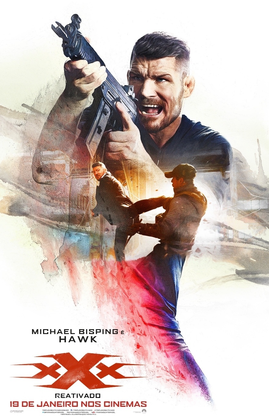 Cartaz do filme "XxX Reativado", com Michael Bisping interpretando o personagem Hawk. O filme tem previsão de estreia para 18 de janeiro - Divulgação