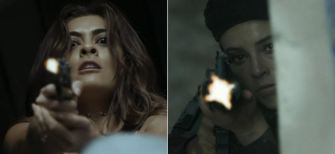 Bibi e Jeiza trocam tiros em "A Força do Querer" - Montagem/Reprodução/TV Globo