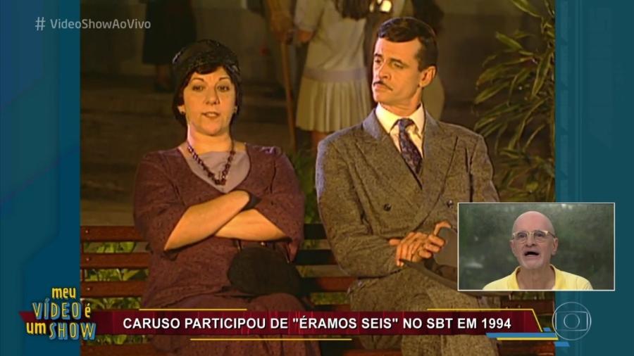 Marcos Caruso revê cena de "Éramos Seis", novela do SBT, no "Vídeo Show" - Reprodução/TV Globo