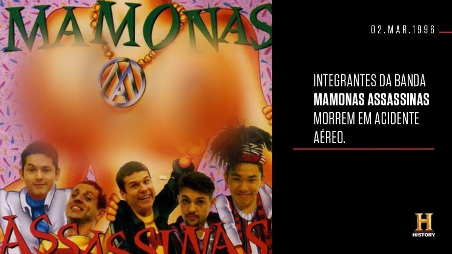 Canal History "censura" seios da capa do CD do Mamonas Assassinas na web - Reprodução/Twitter