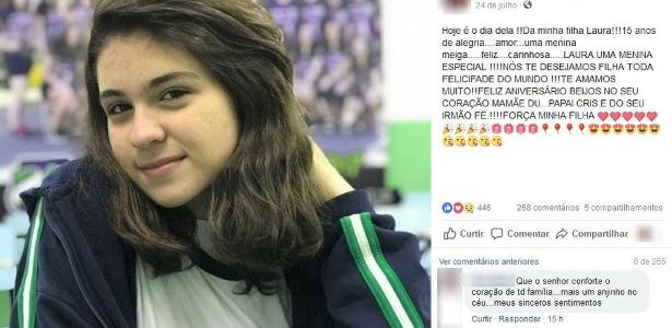 Mãe postou homenagem no dia do aniversário de Laura Bertajoni Vicente, morta por febre maculosa - Divulgação/ Facebook