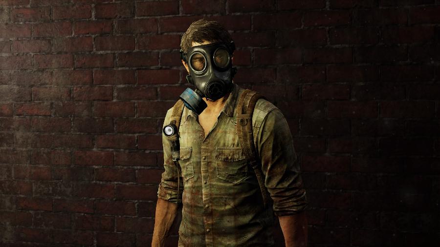 Joel, protagonista do game, usando uma máscara para se proteger de uma doença - Reprodução