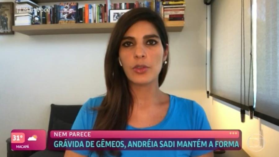 Andréia Sadi no "Mais Você" de segunda-feira (5); nas redes, público fez comentários sobre participação - Reprodução/TV Globo
