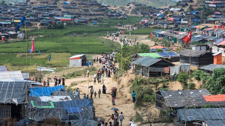 Campo de refugiados de Jamtoli, perto de Cox's Bazar, Bangladesh