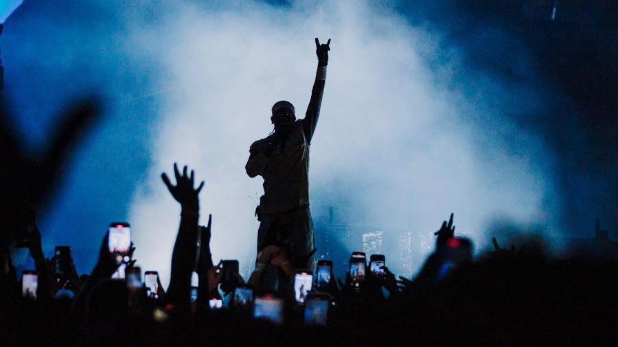 O show de Travis Scott na noite de quarta (11), no Allianz Parque, em São Paulo; ele se apresenta na sexta (13), no Rock in Rio