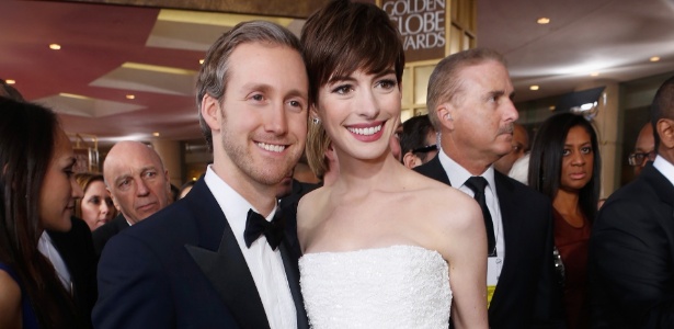 Anne Hathaway está grávida do primeiro filho com o marido Adam Shulman - Getty Images