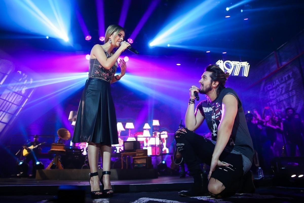 O cantor Luan Santana cantou com Sandy em um show neste final de semana, no Espaço das Américas, durante o lançamento da turnê "1977"  - Manuela Scarpa/Brazil News