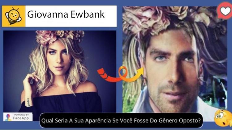 Giovanna Ewbank se fosse homem, segundo brincadeira no Facebook - Reprodução - Reprodução