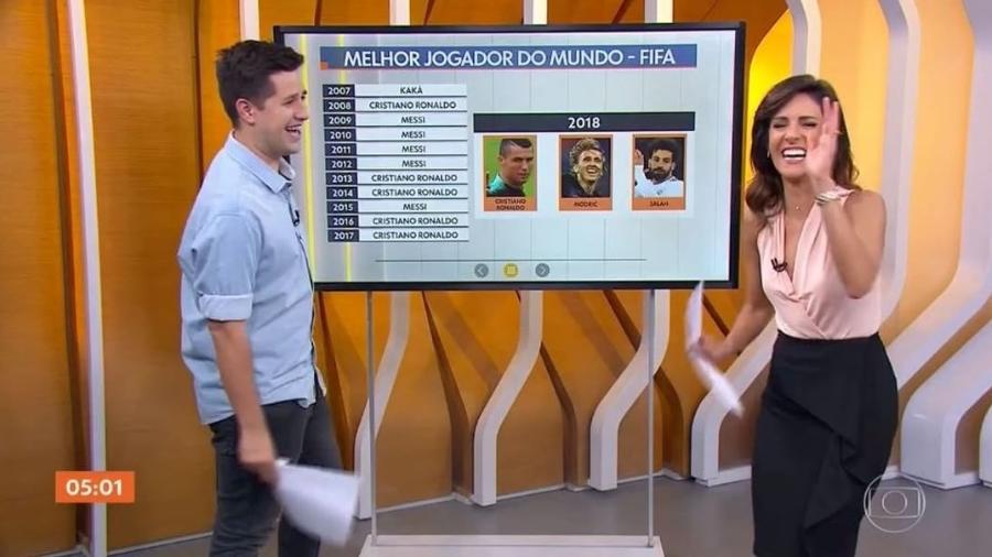 Cassio Barco, apresentador do "Hora 1", surpreendeu Monalisa Perrone ao dizer aos telespectadores: "Façam filhos" - Reprodução/TV Globo